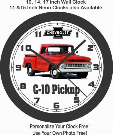 1963 CHEVROLET C-10 PICKUP WALL CLOCK-Free USA Ship