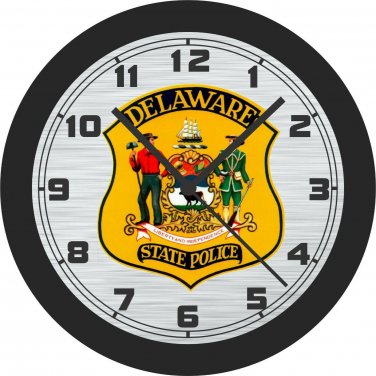 Delaware State Police Emblem Wall Clock-Free US Ship