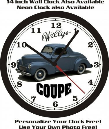 1941 WILLYS COUPE WALL CLOCK-FREE USA SHIP!