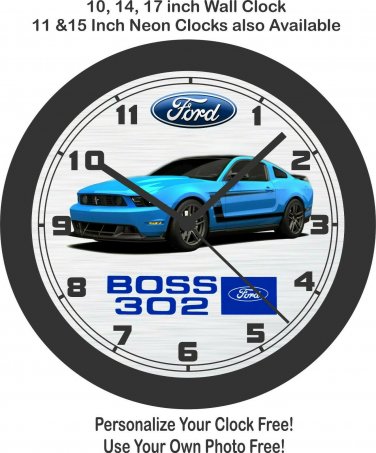 2012 Ford Mustang Boss 302 Wall Clock-Free US Ship-Other Colors Available!