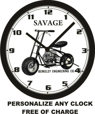 SAVAGE SCOOTERS MINIBIKE WALL CLOCK-NEW!!-Free USA Ship