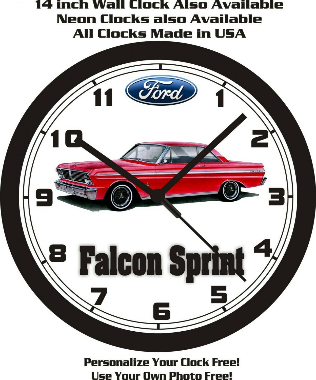 1965 FORD FALCON SPRINT WALL CLOCKFREE USA SHIP!