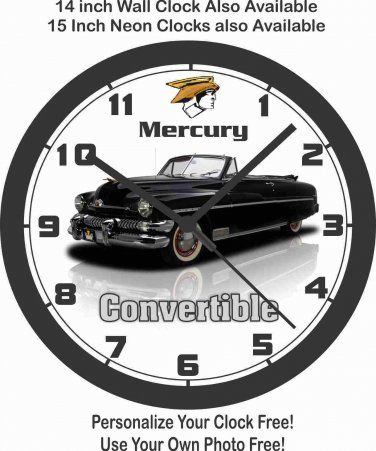 1951 MERCURY CONVERTIBLE WALL CLOCK-Free USA Ship!