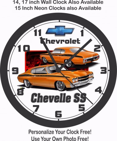 1969 CHEVROLET CHEVELLE SS WALL CLOCK-FREE USA SHIP