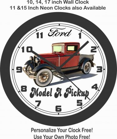 1930 FORD MODEL A PICKUP WALL CLOCK-FREE USA SHIP!