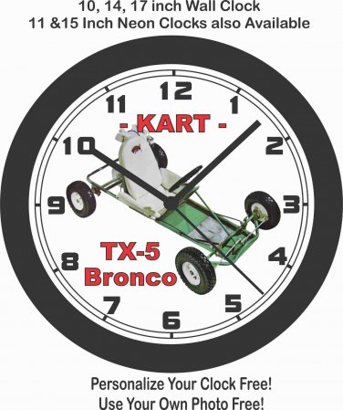 KART BRAND TX-5 BRONCO GO CART WALL CLOCK-FREE USA SHIP