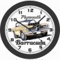 1967 PLYMOUTH BARRACUDA WALL CLOCK-NEW-FREE USA SHIP!