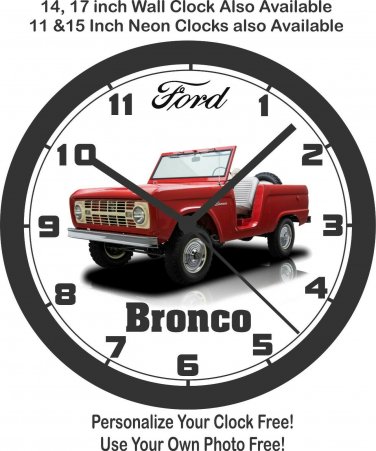 1966 FORD BRONCO WALL CLOCK-NEW!, FREE USA SHIP
