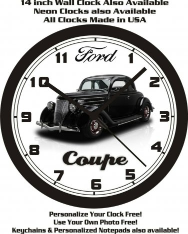 1936 FORD COUPE WALL CLOCK-FREE USA SHIP!