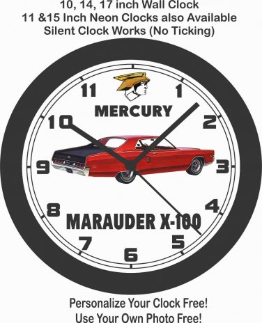 MERCURY MARAUDER X-100 WALL CLOCK-FORD, CHEVROLET, DODGE