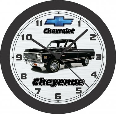 1972 Chevrolet Cheyenne (Black) Pickup Wall Clock-Free US Ship-F100, Silverado