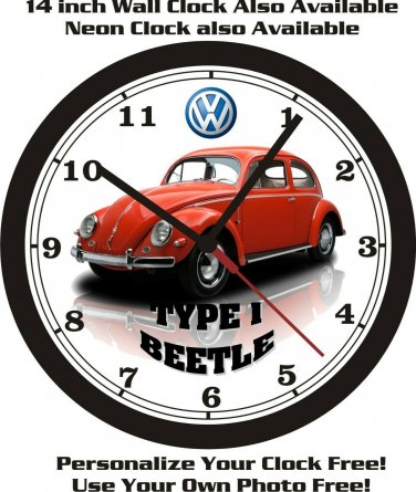 1956 VOLKSWAGEN TYPE 1 BEETLE WALL CLOCK-FREE USA SHIP!