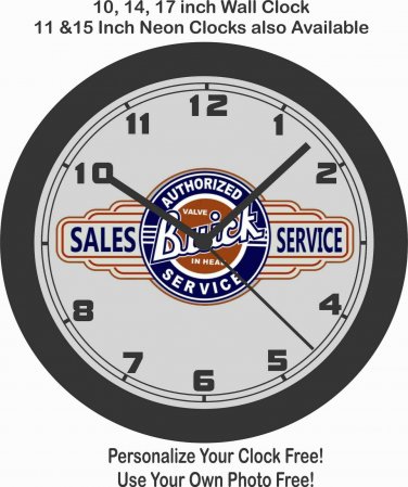 BUICK AUTHORIZED SALES & SERVICE WALL CLOCK-CHEVROLET, FORD, CADILLAC, PONTIAC