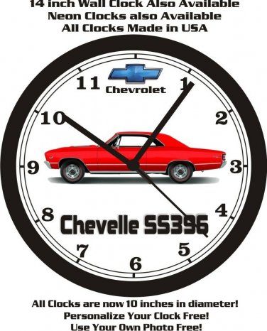 1966-1967 CHEVROLET CHEVELLE SS396 WALL CLOCK-FREE US SHIP