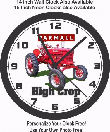 INTERNATIONAL-FARMALL HIGH CROP TRACTOR WALL CLOCK-JOHN DEERE