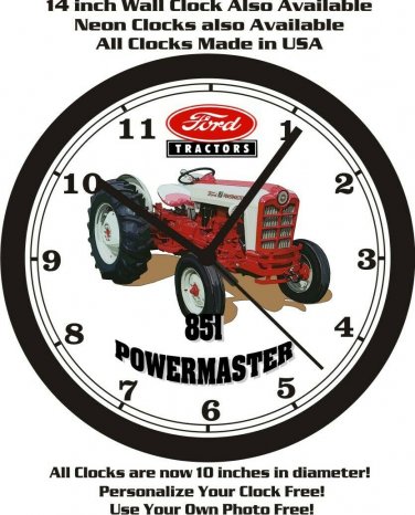 FORD 851 POWERMASTER TRACTOR WALL CLOCK-FREE USA SHIP-John Deere,Farmall, Case