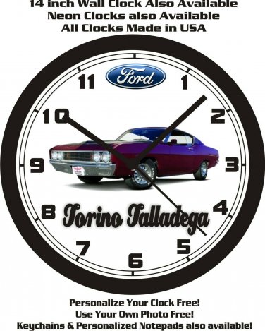 1969 FORD TORINO TALLADEGA WALL CLOCK-FREE USA SHIP!