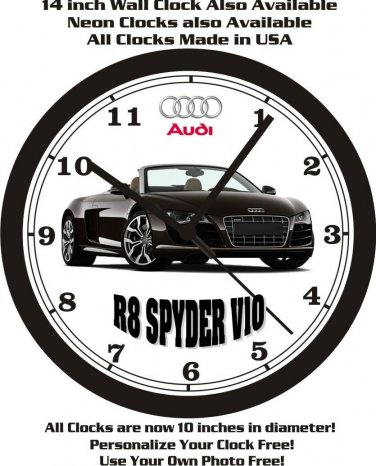 2011 AUDI R8 SPYDER V10 WALL CLOCK-FREE USA SHIP