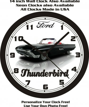 1963 FORD THUNDERBIRD ROADSTER WALL CLOCK-FREE USA SHIP!