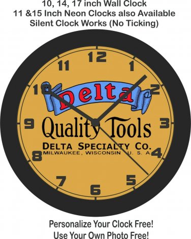 Delta Quality Tools Logo Wall Clock-Free US Ship