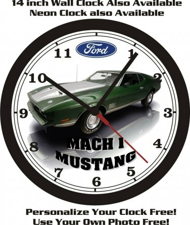 1971 FORD MACH 1 MUSTANG WALL CLOCK-FREE USA SHIP!