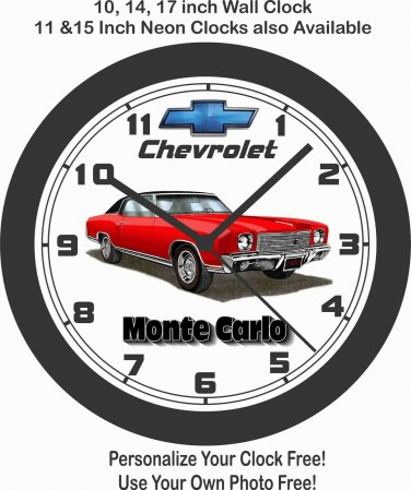 1970 Chevrolet Monte Carlo Wall Clock-Free USA Ship-Chevelle, Camaro