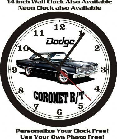 1967 DODGE CORONET R/T WALL CLOCK-FREE USA SHIP!