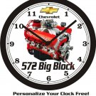 CHEVROLET 572 BIG BLOCK BIG 10, 14 or 17 INCH WALL CLOCK-FREE US SHIP
