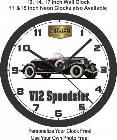 1933 AUBURN V12 SPEEDSTER WALL CLOCK-FREE USA SHIP!