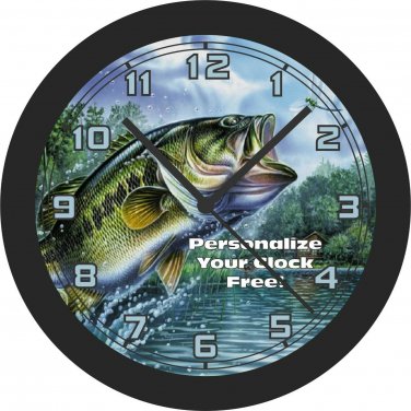 Bass Fish Catching It's Prey Wall Clock-Free US Ship-Choose 1 of 3
