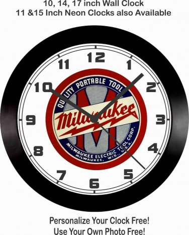 MILWAUKEE TOOLS WALL CLOCK-FREE USA SHIP!-Snap On, Mac Tools, Craftsman