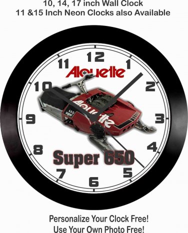 1973 ALOUETTE SUPER 650 SNOWMOBILE WALL CLOCK-FREE USA SHIP