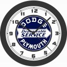 DODGE PLYMOUTH DEPENDABLE SERVICE WALL CLOCK-NEW!