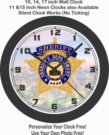 DALLAS TEXAS SHERIFF'S DEPARTMENT BADGE WALL CLOCK-FREE USA SHIP