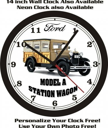 1931 FORD MODEL A STATION WAGON WALL CLOCK-FREE USA SHIP!