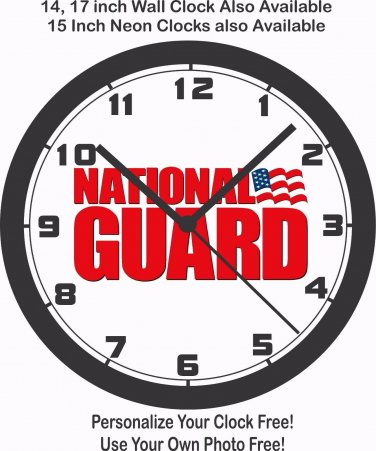 UNITED STATES NATIONAL GUARD EMBLEM WALL CLOCK-FREE USA SHIP!