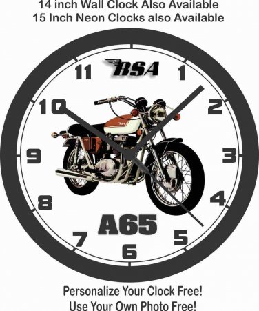 1971 BSA A65 MOTORCYCLE WALL CLOCK-FREE USA SHIP!