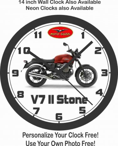 2016 MOTO GUZZI V7 II STONE MOTORCYCLE WALL CLOCK-FREE USA SHIP