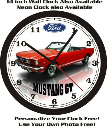 1965 FORD MUSTANG GT CONV. WALL CLOCK-FREE USA SHIP!