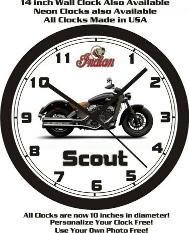 2015 INDIAN SCOUT MOTORCYCLE WALL CLOCK-FREE USA SHIP!