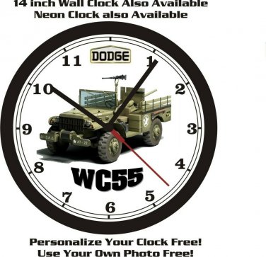 DODGE WC55 WORLD WAR II TRUCK WALL CLOCK-FREE US SHIP-NEW!