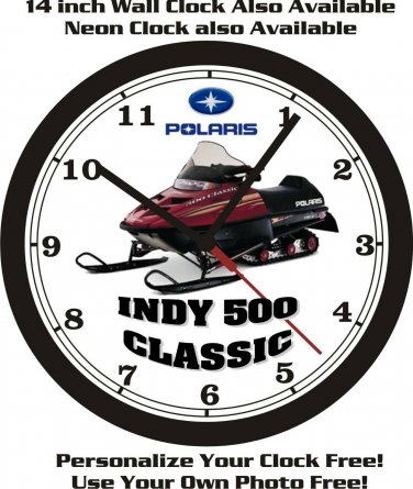 2000 POLARIS INDY 500 CLASSIC SNOWMOBILE WALL CLOCK-FREE USA SHIP-Can-Am