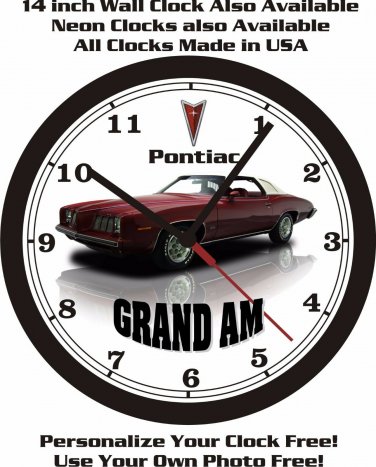 1973 PONTIAC GRAND AM WALL CLOCK-FREE USA SHIP!-DODGE FORD-CHEVROLET