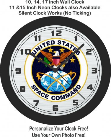 United States Space Command Emblem Wall Clock-Free US Ship, NASA, Air Force