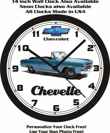 1965 CHEVROLET CHEVELLE  WALL CLOCK-FREE USA SHIP!