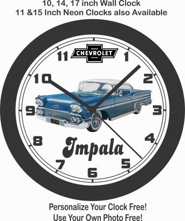 1956 CHEVROLET IMPALA  WALL CLOCK-FREE USA SHIP