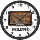 PHILETTA ANTIQUE RADIO WALL CLOCK-RCA, PHILCO, MOTOROLA