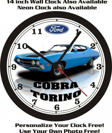 1971 FORD COBRA TORINO WALL CLOCK-FREE USA SHIP!