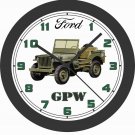 FORD GPW MILITARY JEEP WALL CLOCK-CHOOSE 1 OF 2 STYLES-FREE USA SHIP