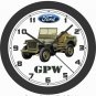 FORD GPW MILITARY JEEP WALL CLOCK-CHOOSE 1 OF 2 STYLES-FREE USA SHIP